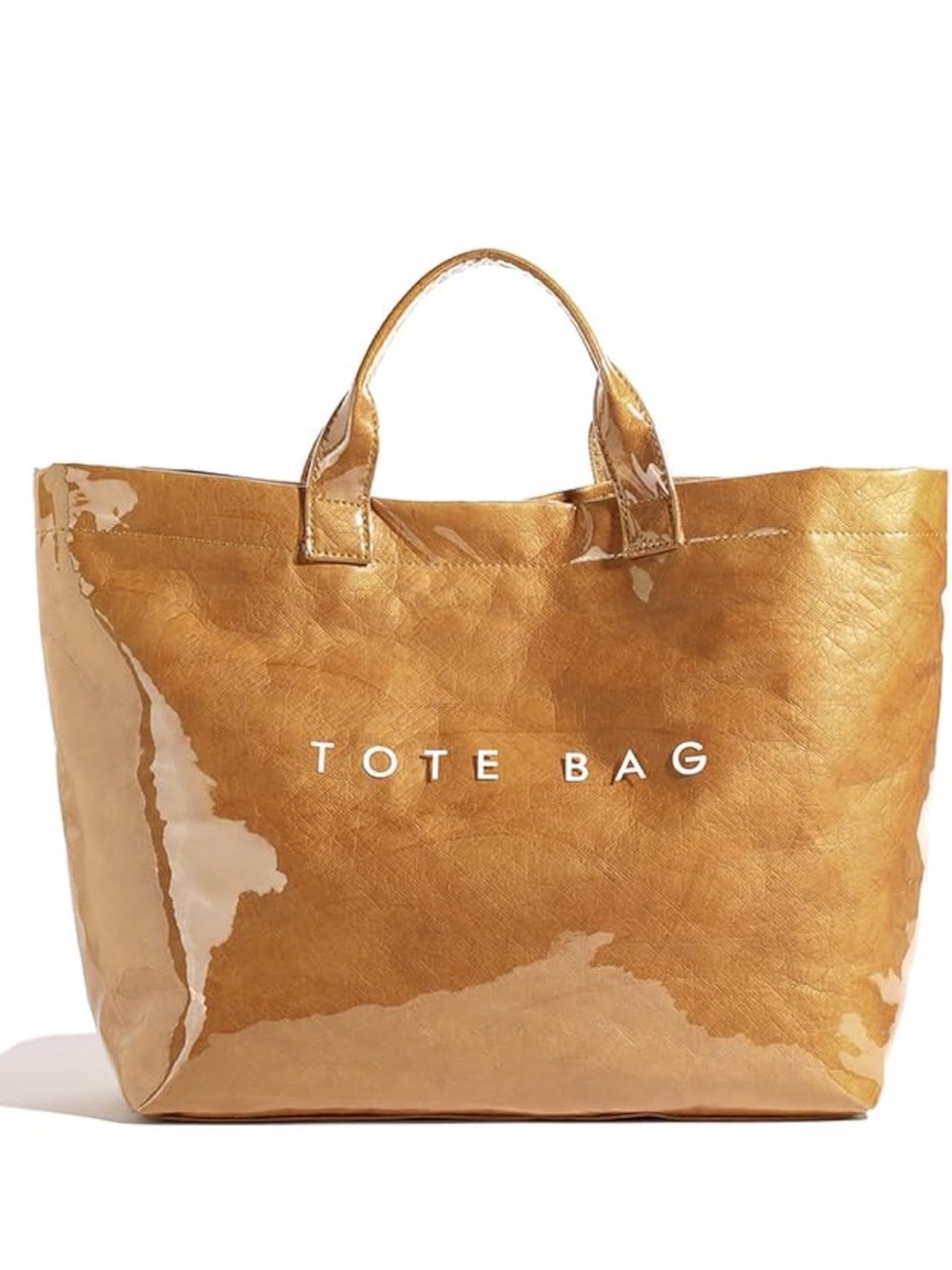 Large PVC Tote Bag Letters Print Handbags Paper Shoulder Bag Shopping Hobo Bag